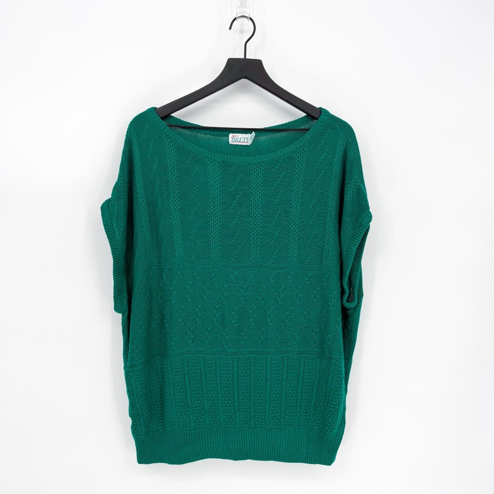 Vintage Sue Brett Knit Short Sleeve Textured Pointelle Knit Top Plus 28